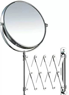 Зеркало настенное, D=17см, раздвижная конструкция, 2-х сторонне с 3-х кратным увеличением