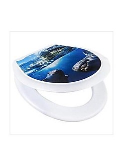Крышка-сиденье для унитаза  термопласт "Дельфины"