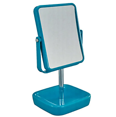 Зеркало настольное двухстороннее с 3-х кратным увеличением (оправа голубая)